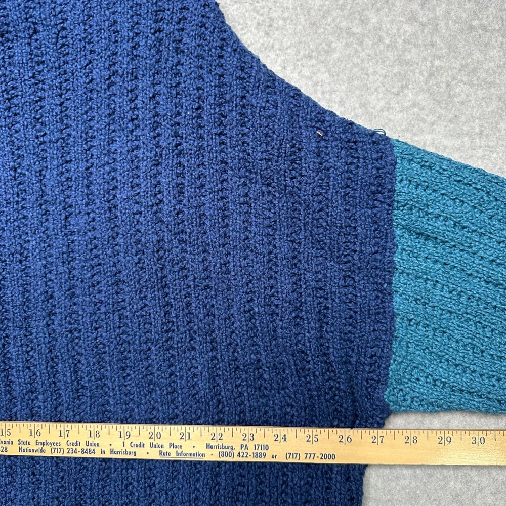 Free People Ella Tunic Blue Colorblock Mock Neck Sweater Oversized Size M NWT - Picture 4 of 9